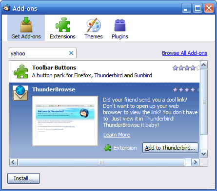 Thunderbird 3 - Nouveau gestionnaire d\'extensions