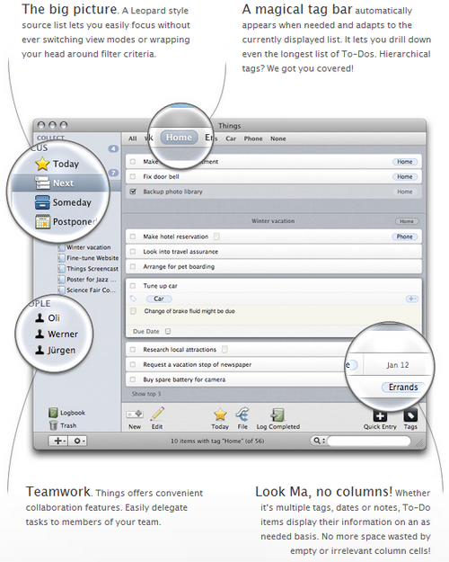Things, version desktop sur Mac OS
