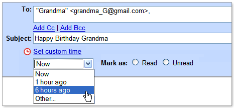 Gmail Custom Time
