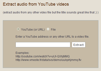 Extract audio from Youtube videos