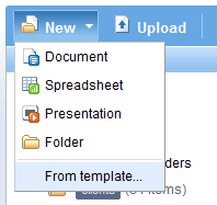 Google Docs, le menu New > From template...